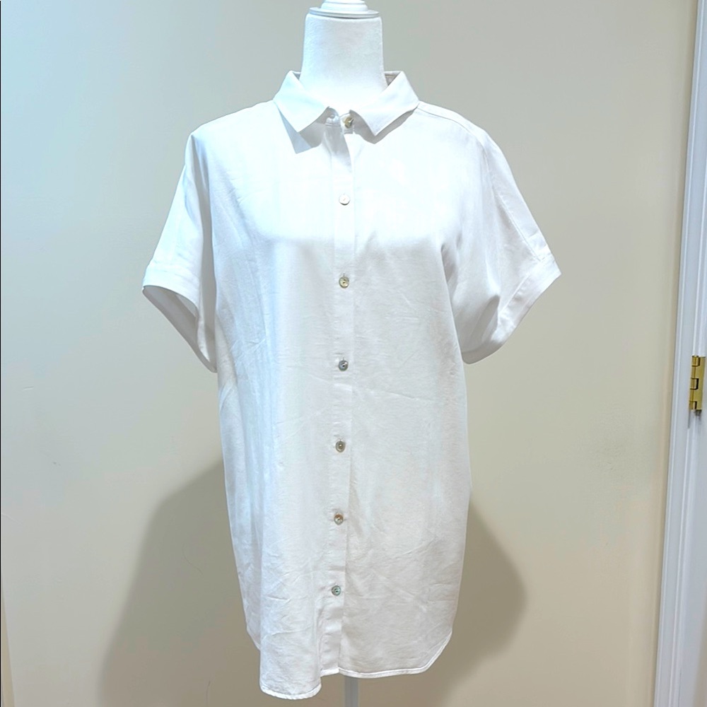 Soft Surroundings Button-front Tunic Blouse